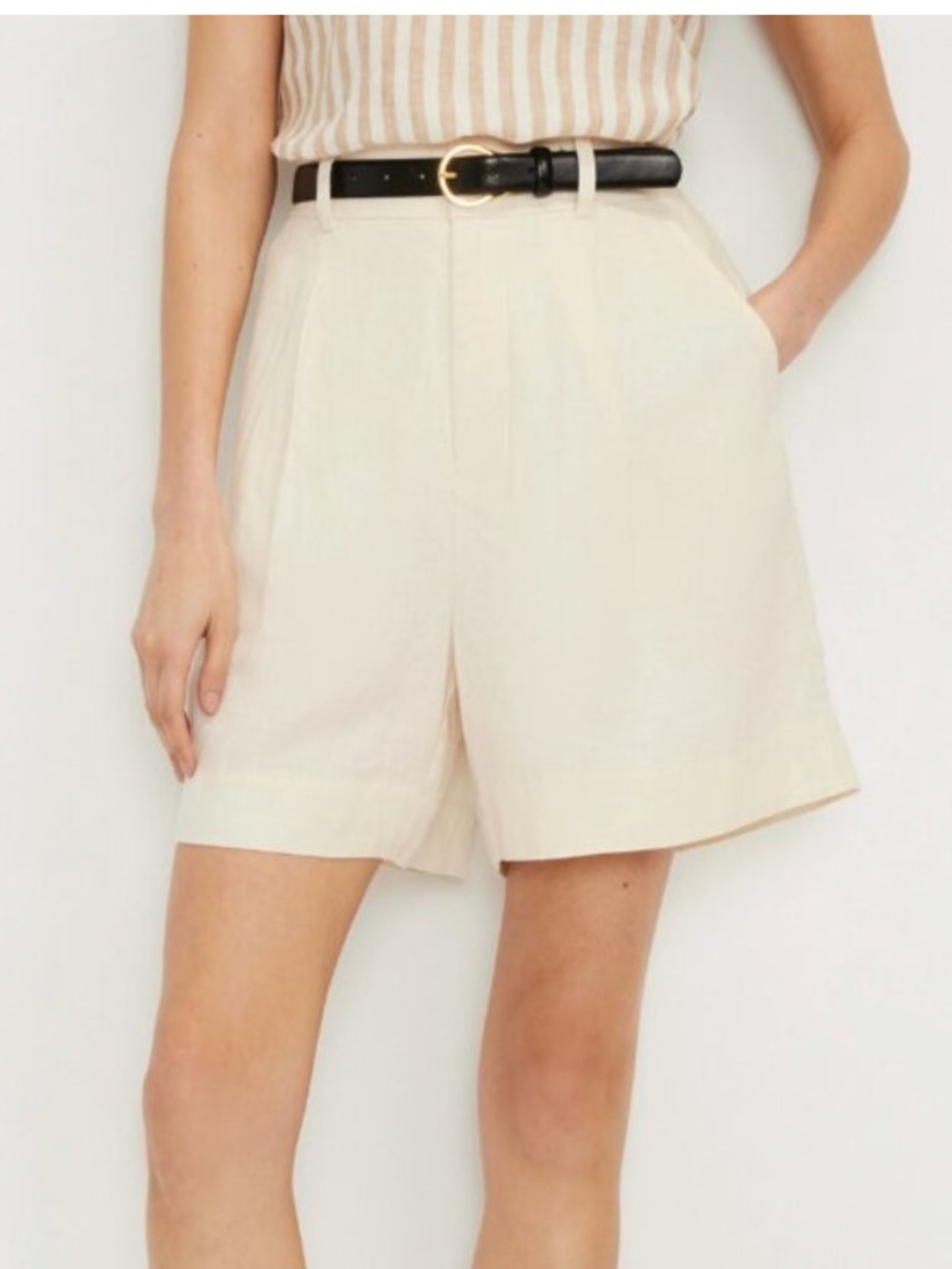 Everlane Way High Linen Shorts